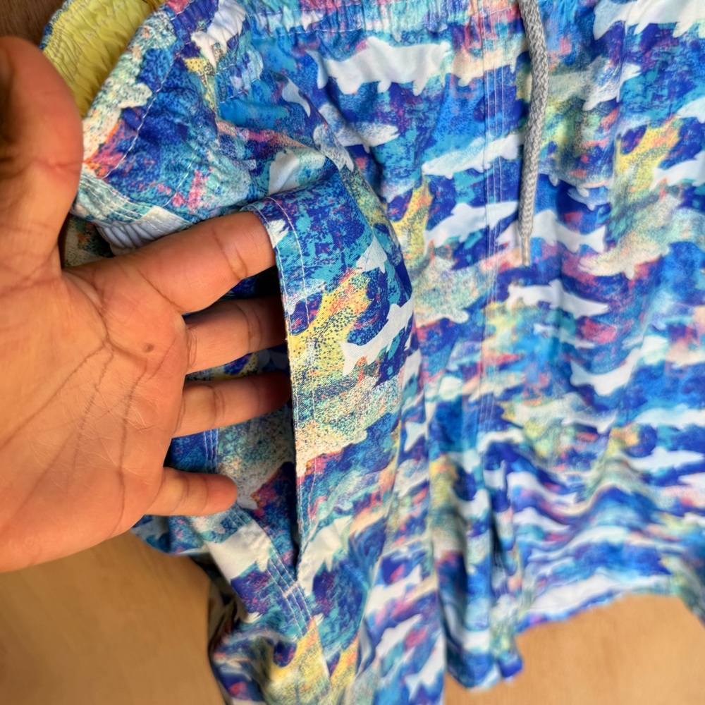MICHAELS SWIMWEAR MEN'S FISH BLUE SWIM TRUNK Size XXL - Picture 6 of 11